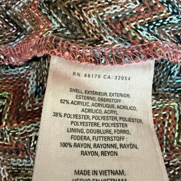 Anthropologie Maeve Westwater Chevron Knit Dress Brown Pink Motif size S - Picture 8 of 8